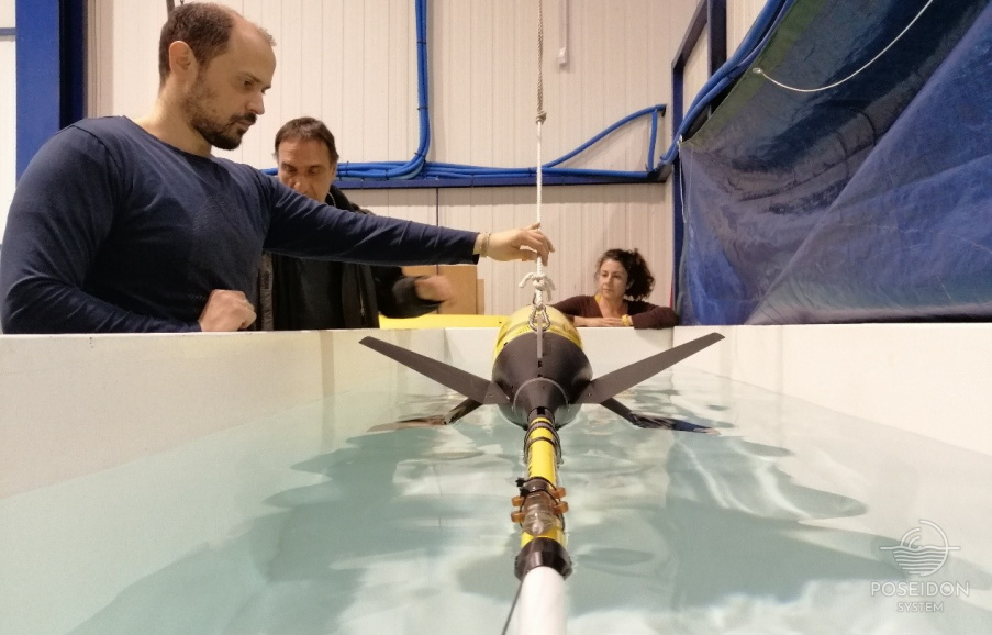 Stability and glider buoyancy are fine tuned for the targeted waters (Cretan Sea) and the integrated acoustic sensor configuration