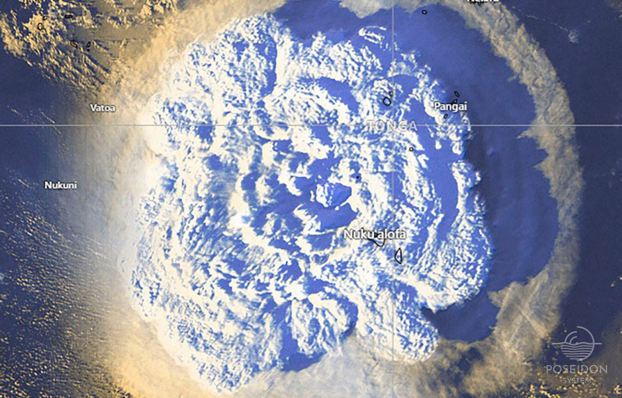 Tonga volcano eruption space image