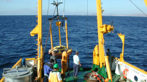 Recovery of the buoy that was deployed south of Santorini island (December 2000)