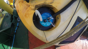 Combined atmospheric/marine CO2 sensor is attaching to E1-M3A buoy (June 2018)