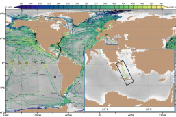 SOCAT data spatial coverage from 2020 to 2025 obtained using the SOCAT Data Viewer. The black box indicates the location of POSEIDON Ferrybox and HCB.