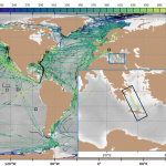 SOCAT data spatial coverage from 2020 to 2025 obtained using the SOCAT Data Viewer. The black box indicates the location of POSEIDON Ferrybox and HCB.
